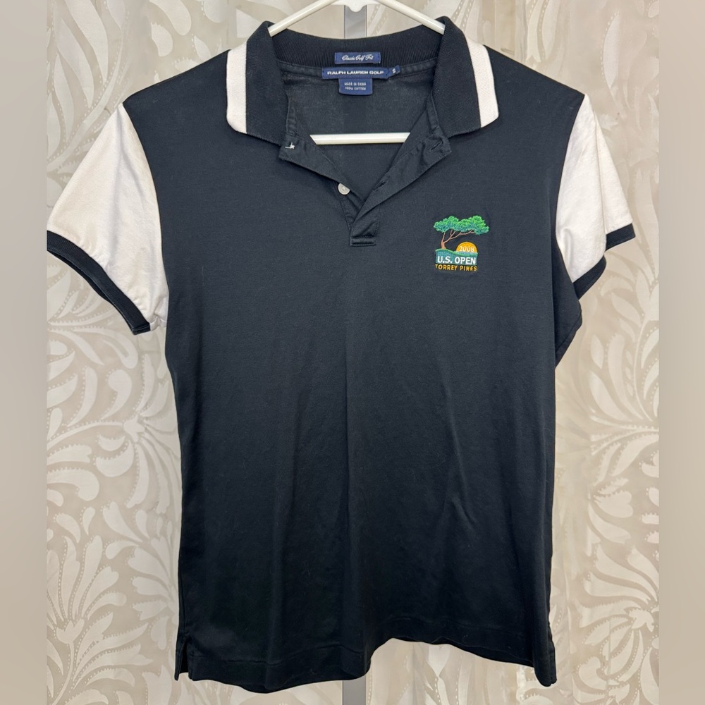 Ralph Lauren US Open Torrey Pines 2008 Classic Golf Fit Black & White Polo